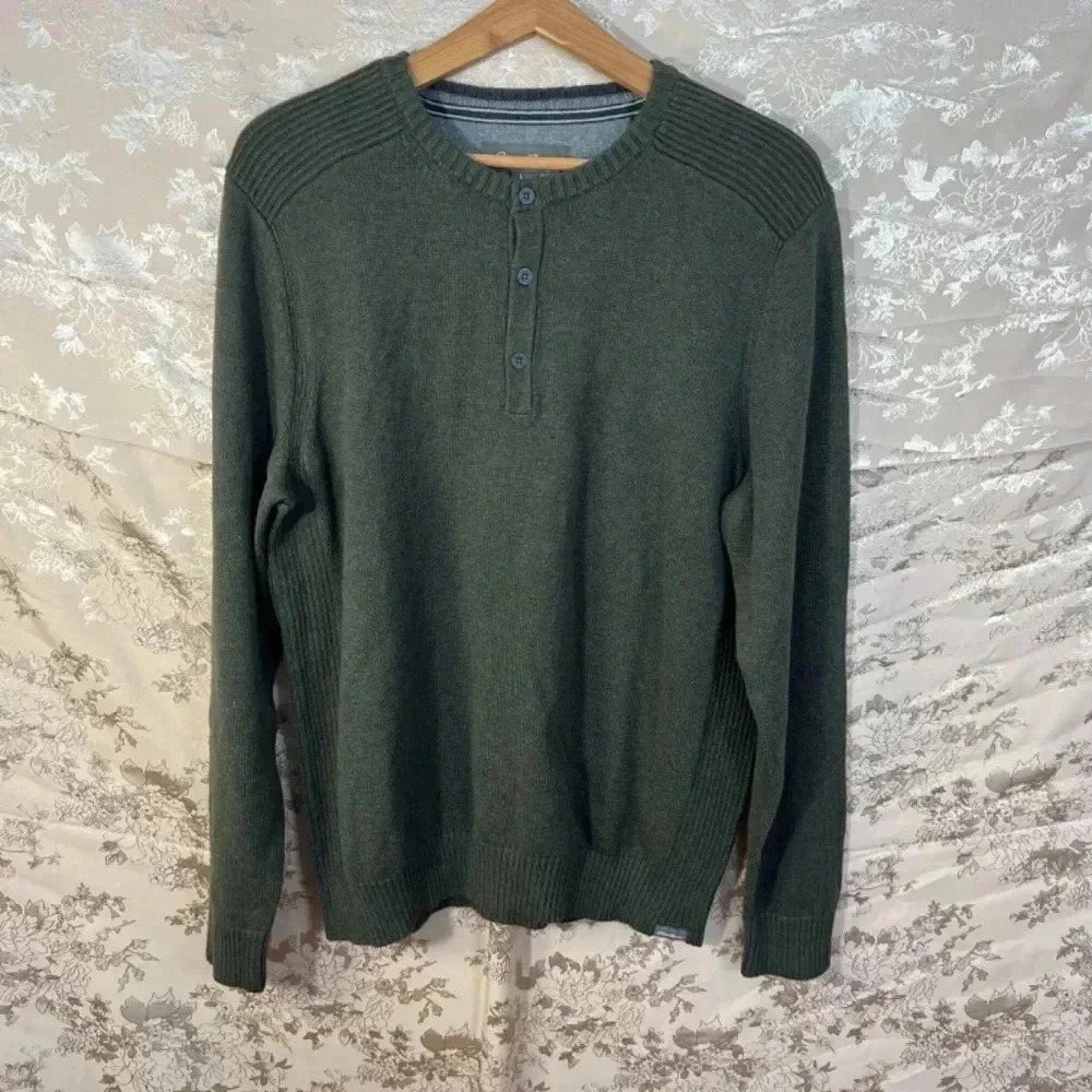 Eddie Bauer Men's Green Crewneck Sweater Knit Size L